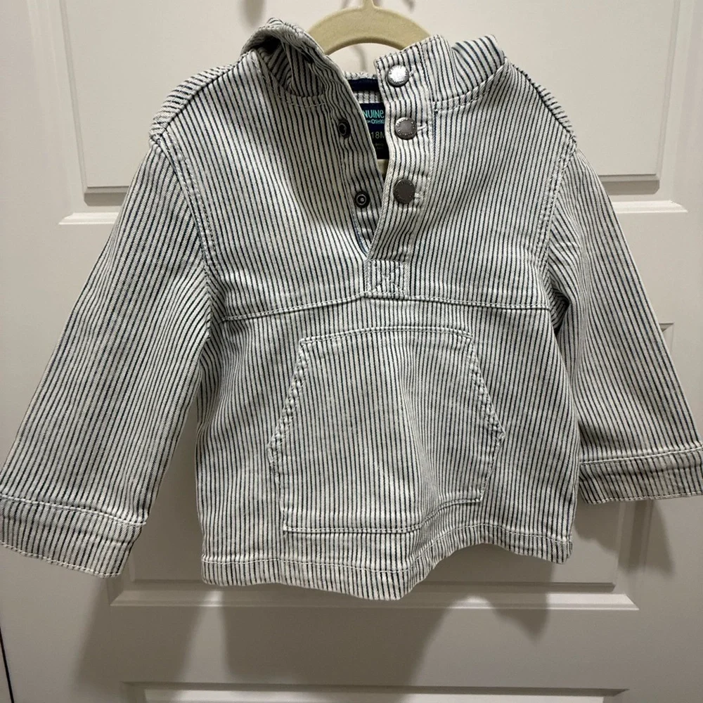 NWOT Oshgosh Pullover Hooded Jean Jacket. 18M